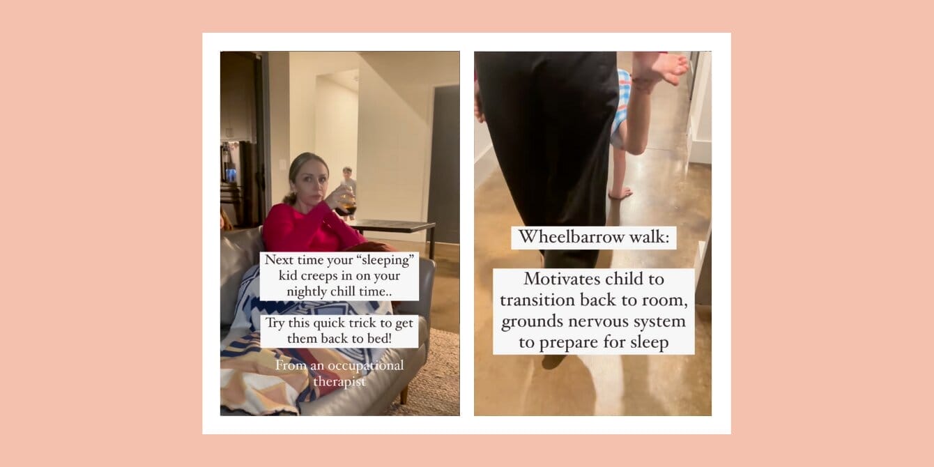 The viral bedtime hack that gets kids back to sleep (and it’s fun too!) Instagram post: Two images of a mom and her kid