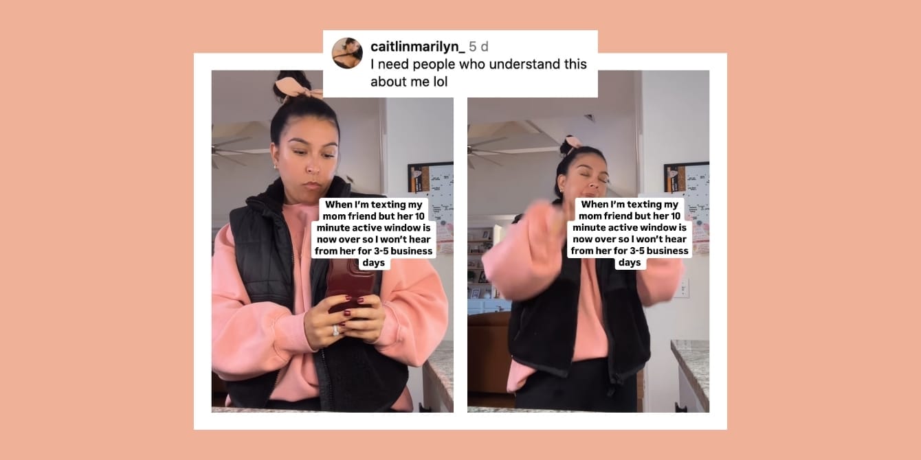 Why texting back takes 3–5 business days for moms—and the viral video that sums it up viral instagram post on texting mom friends