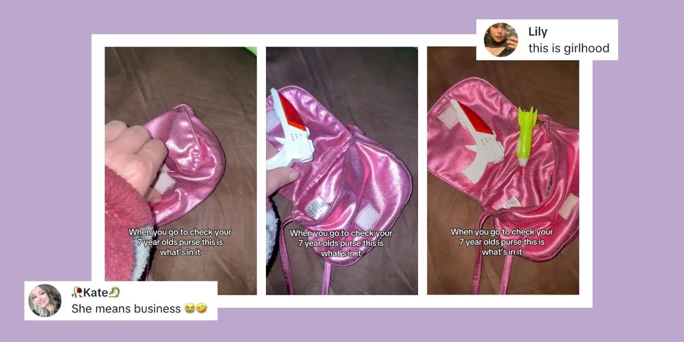 Mom checks 7-year-old daughter’s purse—and is stunned by what she finds inside Viral TikTok: A mom looking at what is inside her daughter's pink purse