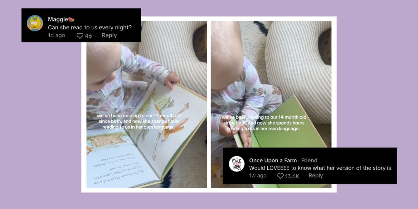 This baby is just 14 months old—but watch what happens when she picks up a book Baby reading