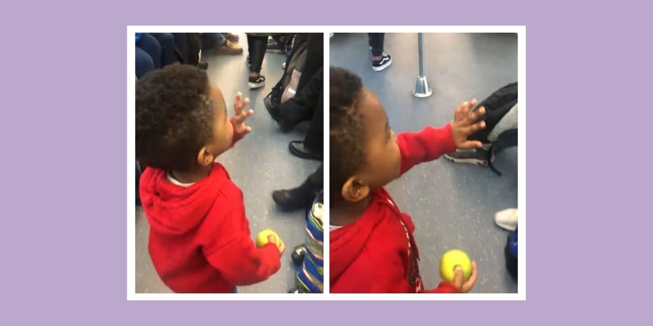 Viral TikTok shows toddler melting hearts with train greetings Viral tiktok toddler on train