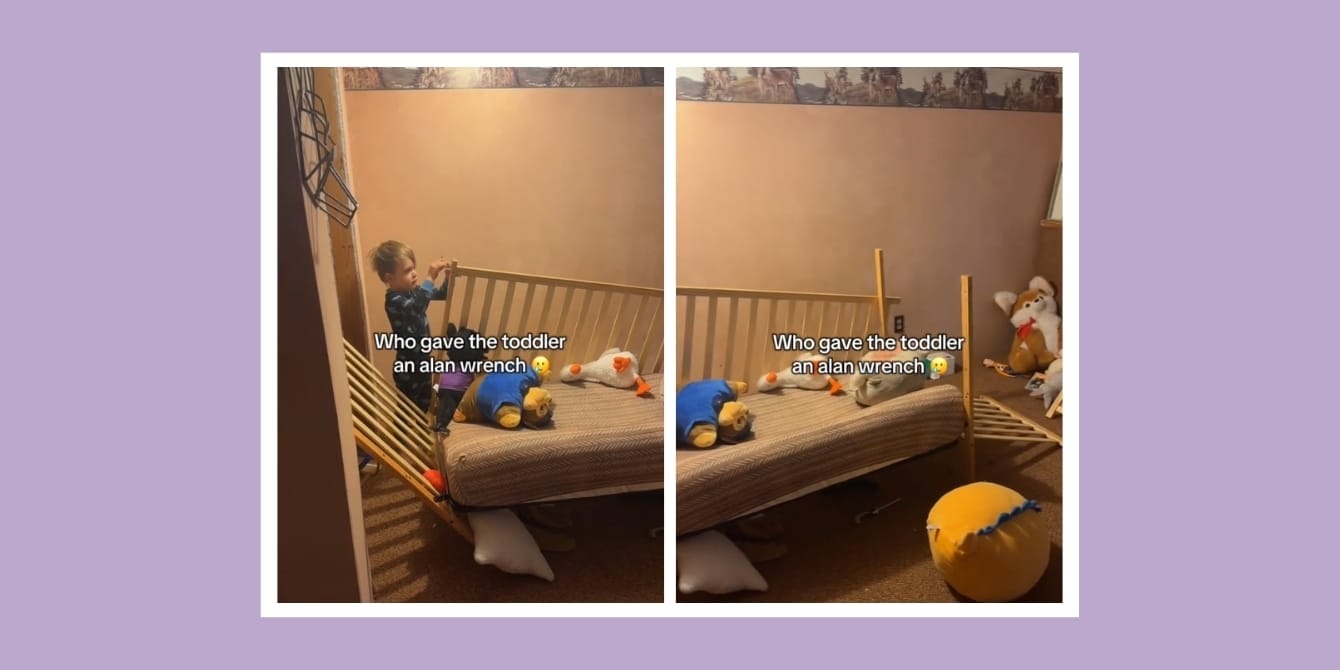 Mom lets her toddler play quietly—what she finds in his room leaves her speechless Toddler with an Allen wrench