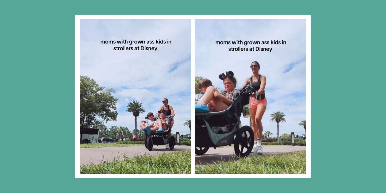 Mom of older kids refuses to be ‘stroller shamed’ at theme parks Viral TikTok mom with stroller