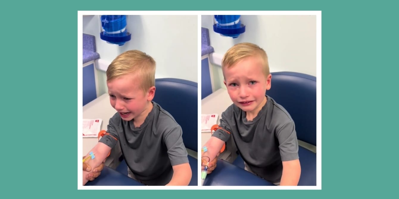 Nurse gets ready to draw blood—what this 5-year-old says through tears leaves viewers in awe 5 year old cancer survivor