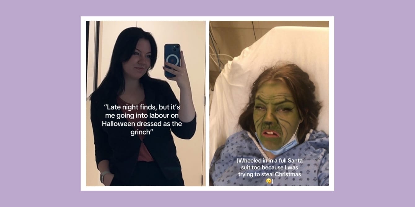 Mom goes into labor dressed as the Grinch—and finds joy in the chaos