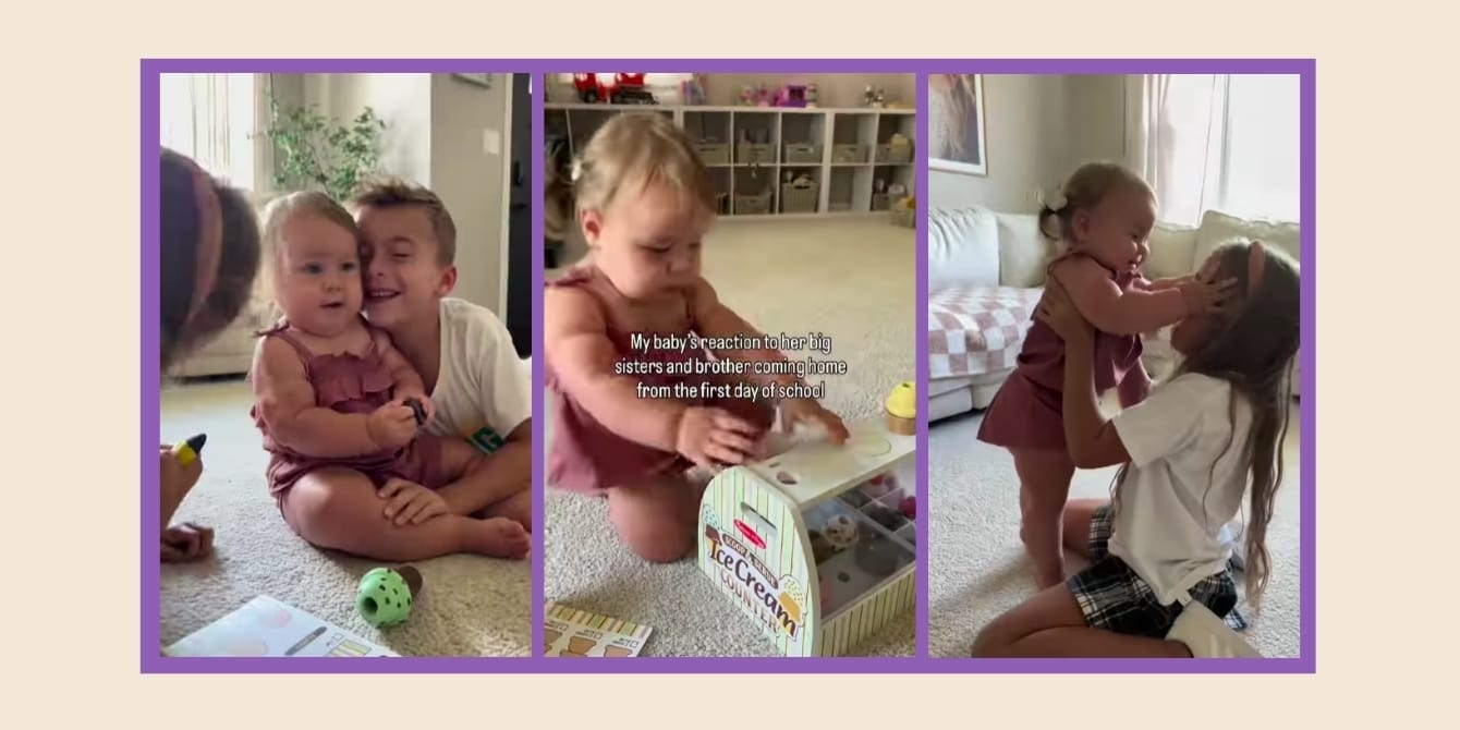 This baby’s reaction when her siblings walk in from school will leave you smiling for days