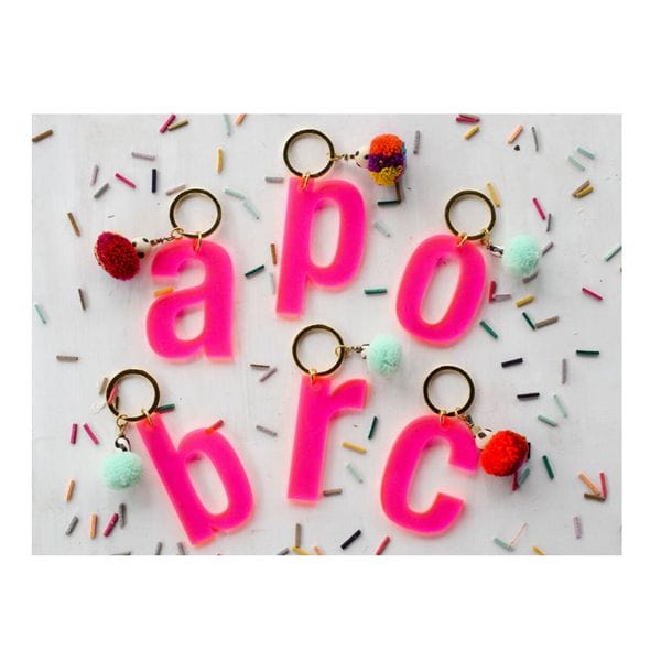 Acrylic Keychain with pom pom