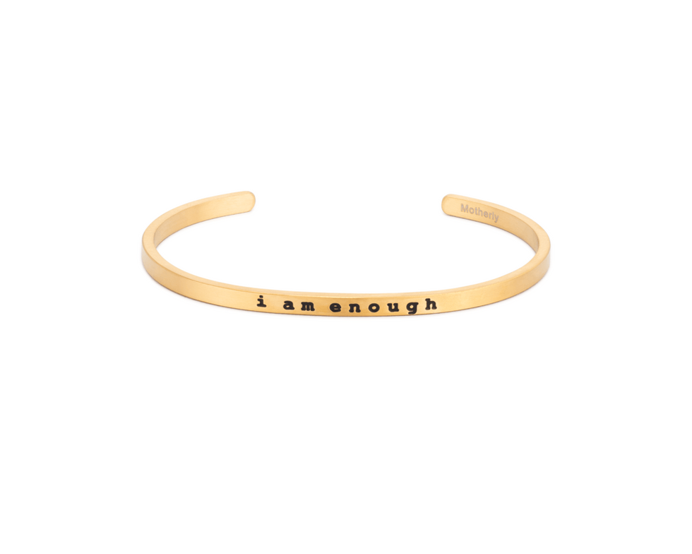 Motherly "I Am Enough" cuff bracelet - adult