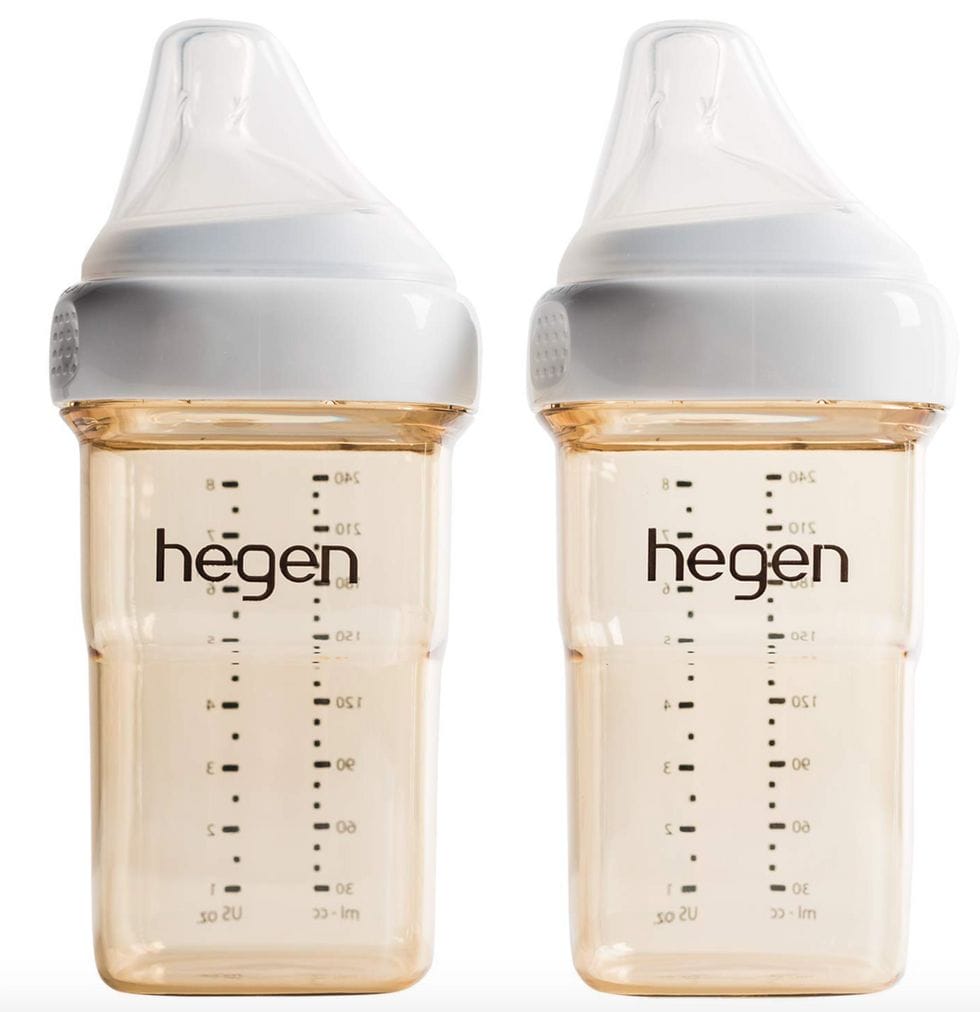 Hegen Baby Bottles u2013 Anti Colic Baby Bottles Wide Neck - Breastfeeding System 8 oz with Medium Flow Teats (2 Pack)