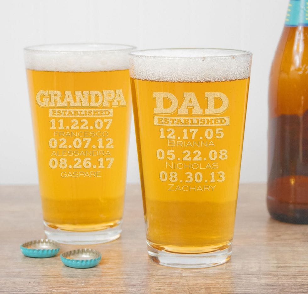 Personalized Beer Glasses for Dad