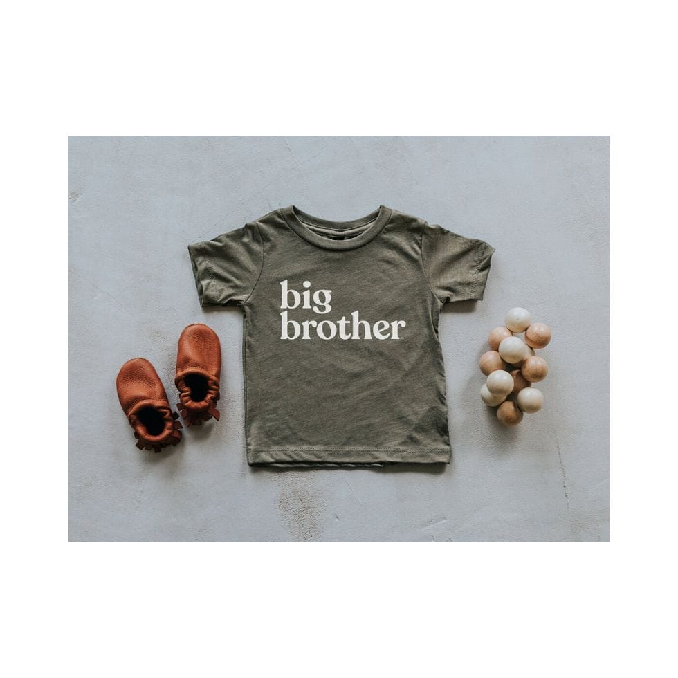 Big Brother Olive Green Baby & Kids T-Shirt u2022 Unique Trendy Graphic Tee for Brothers u2022 Super Soft Matching Brother Tri-Blend Tees Bestseller