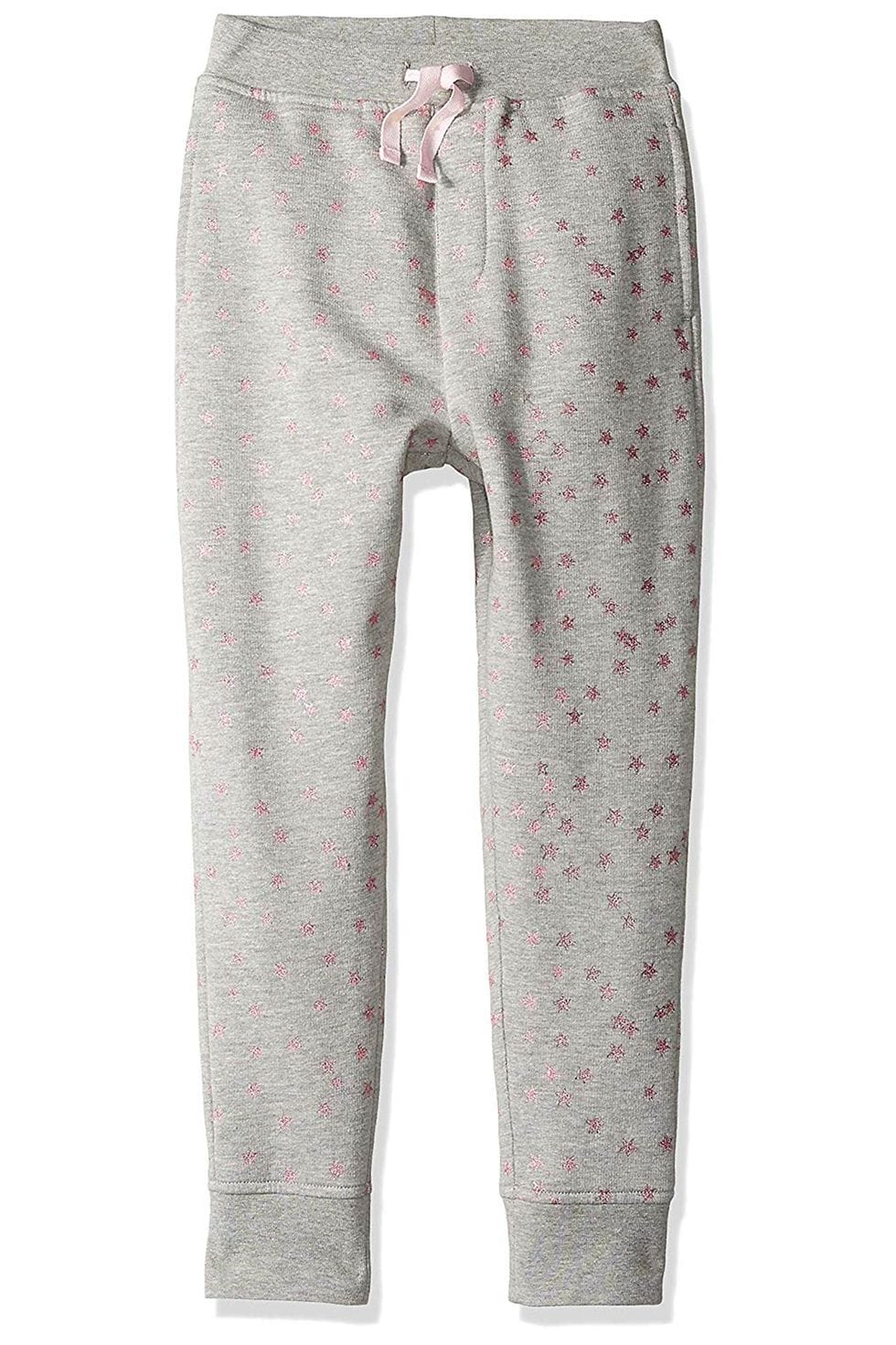 Grey sweatpants with pink stars