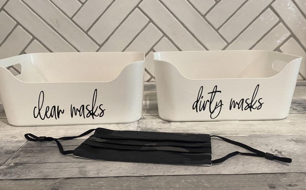 mask bin organizer