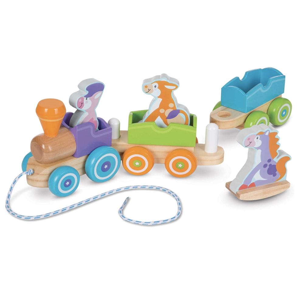 melissa and doug rocking farm animal pull train