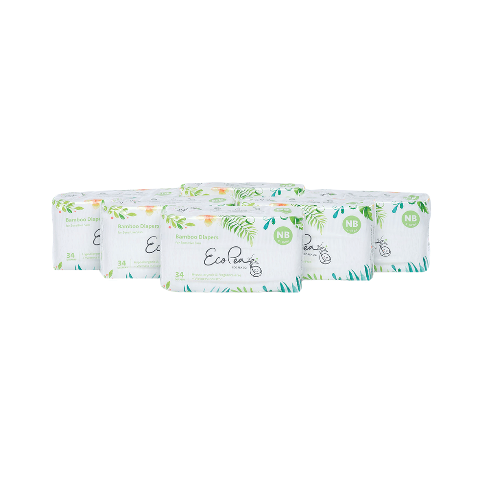 Eco Pea bamboo diapersu2014value box (6 packs)