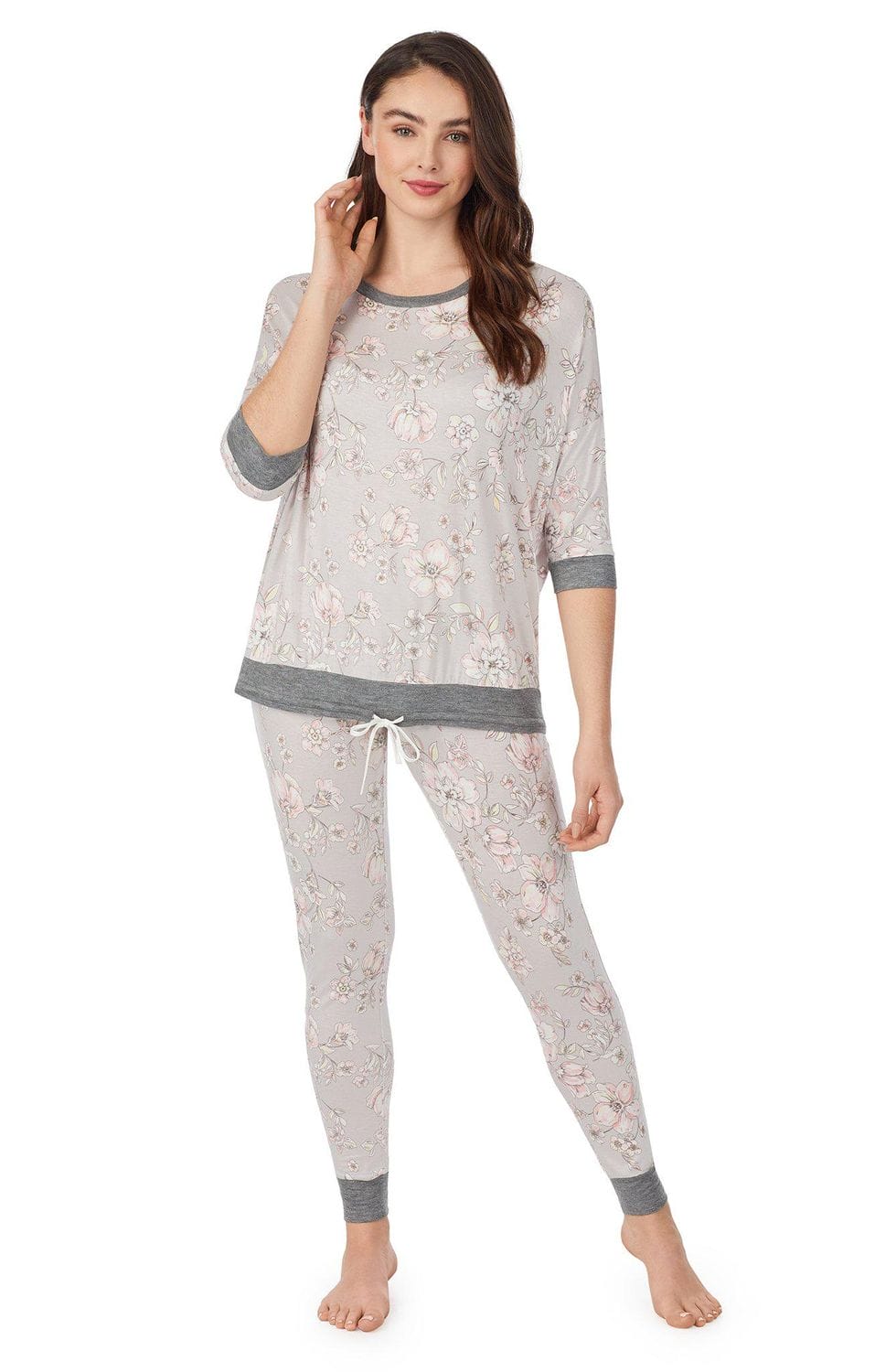 3/4 Sleeve Top & Slim Pant PJ Set