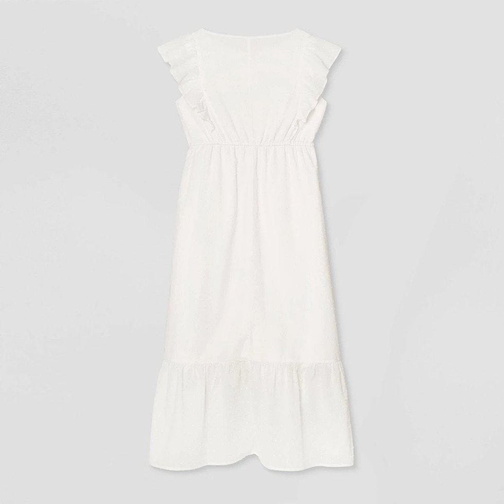 Ruffle Short Sleeve Woven Dress