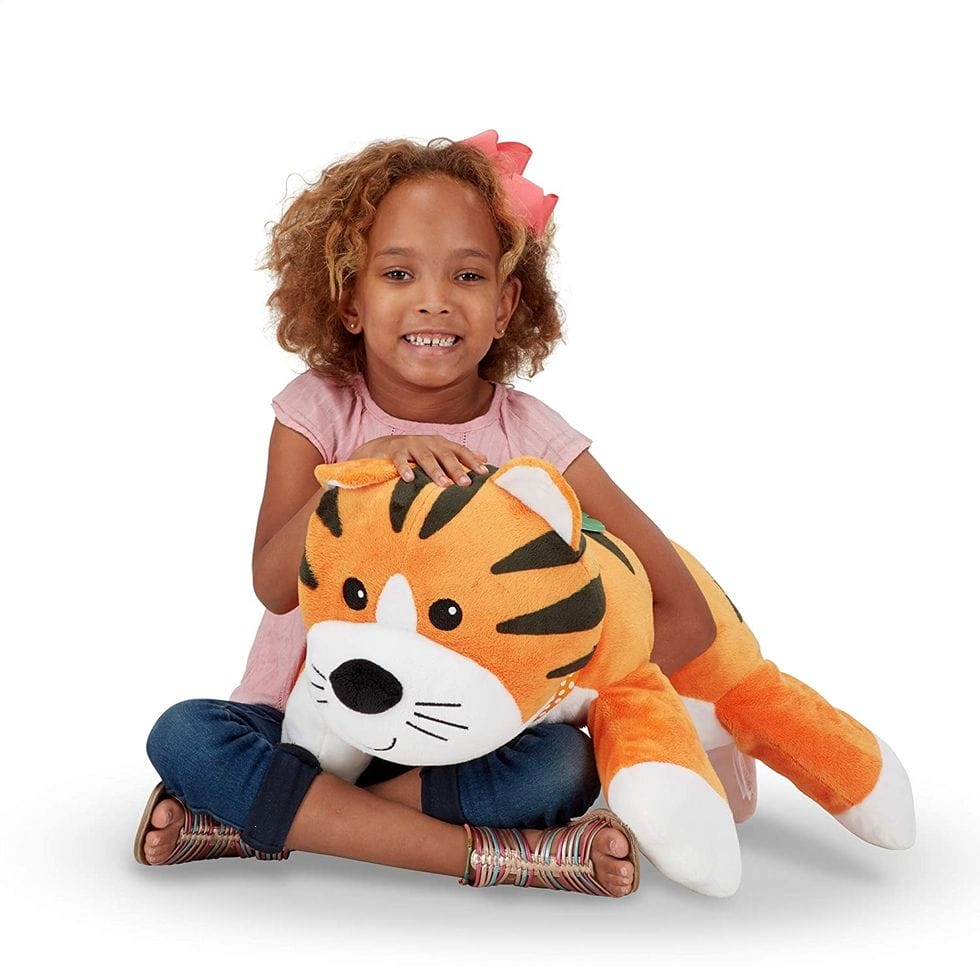 Melissa & Doug Cuddle Tiger Jumbo Plush Stuffed Animal with Activity Card
