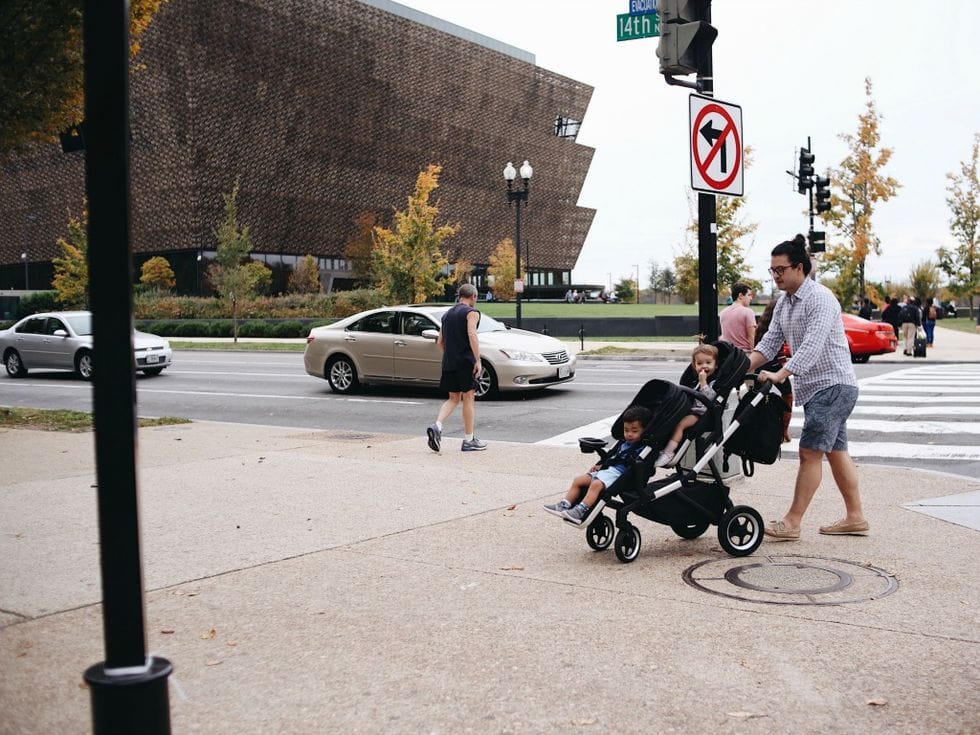 thule sleek double stroller review 1 - Motherly