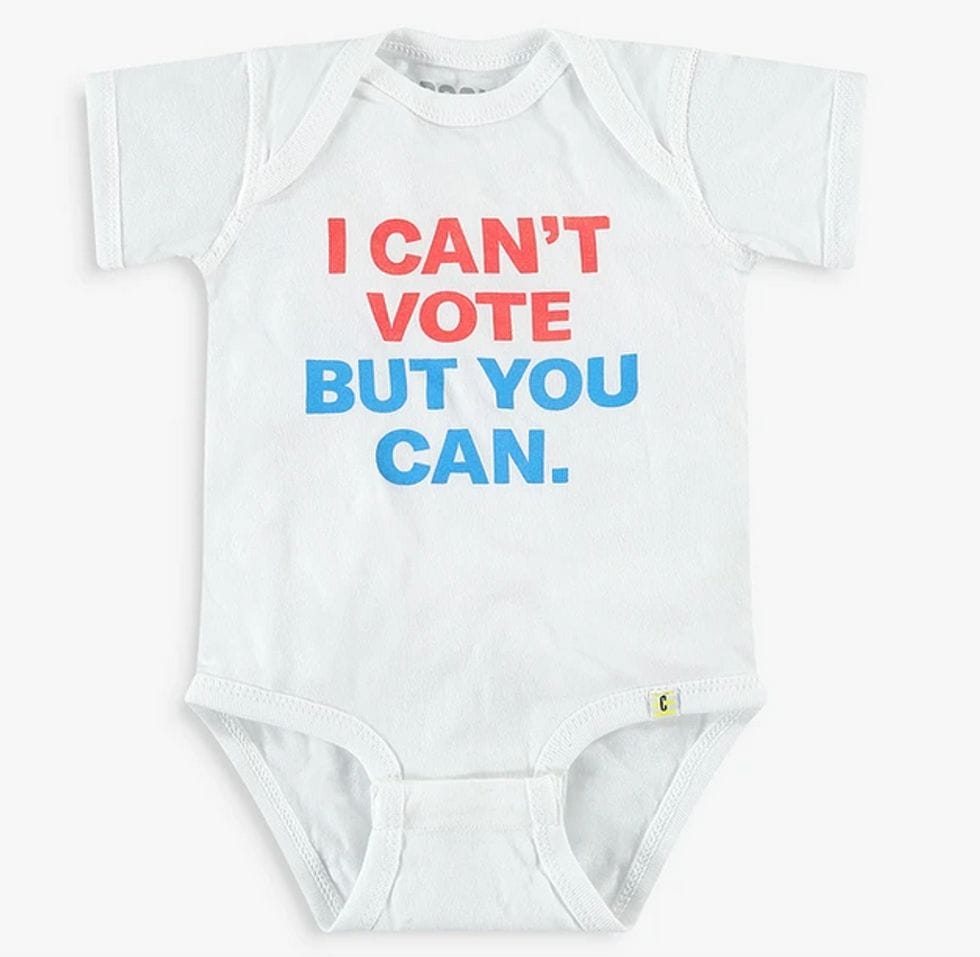 I Can't Vote But You Can onesie